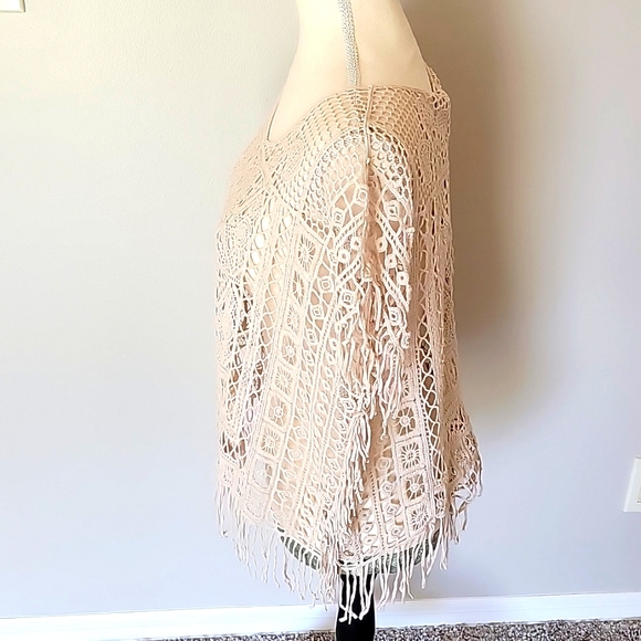Boho Artsy Indie Hippie Fringe Crochet Top Size Medium - Picture 3 of 8